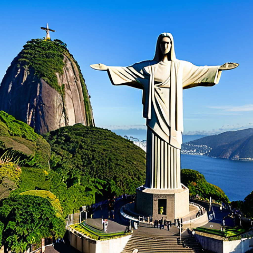 **

"A confident businesswoman in a tailored, fully clothed business suit, standing in front of the iconic Christ the Redeemer statue in Rio de Janeiro, Brazil. Professional environment, appropriate attire, safe for work, perfect anatomy, natural proportions, professional photography, high quality."

**