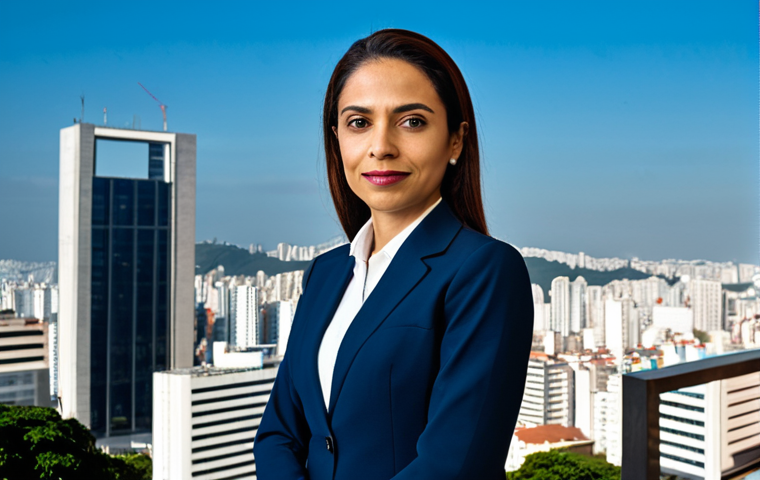 **
"A professional Brazilian businesswoman, fully clothed in a modest business suit, confidently presenting a financial report at a conference in São Paulo. The background features the city skyline. Perfect anatomy, correct proportions, natural pose, professional lighting, safe for work, appropriate content, fully clothed, professional, high quality."
**