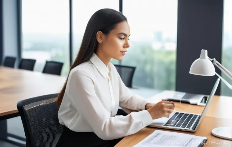 무역영어 실기시험 준비에서 흔히 하는 실수 - A young, diverse professional, dressed in smart business casual attire (blouse and tailored trousers...