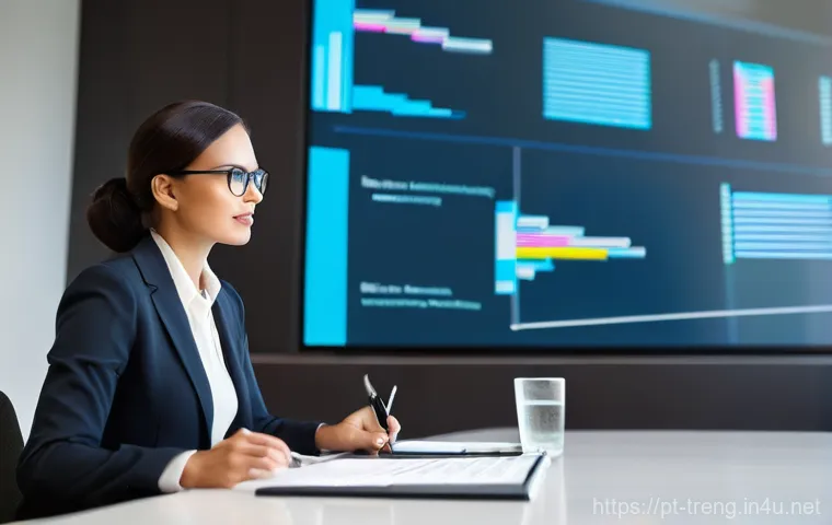 무역영어 실기시험 대비 학습법과 참고 자료 - **Prompt 1: Dynamic Business Presentation**
    "A professional, dynamic image capturing a business ...