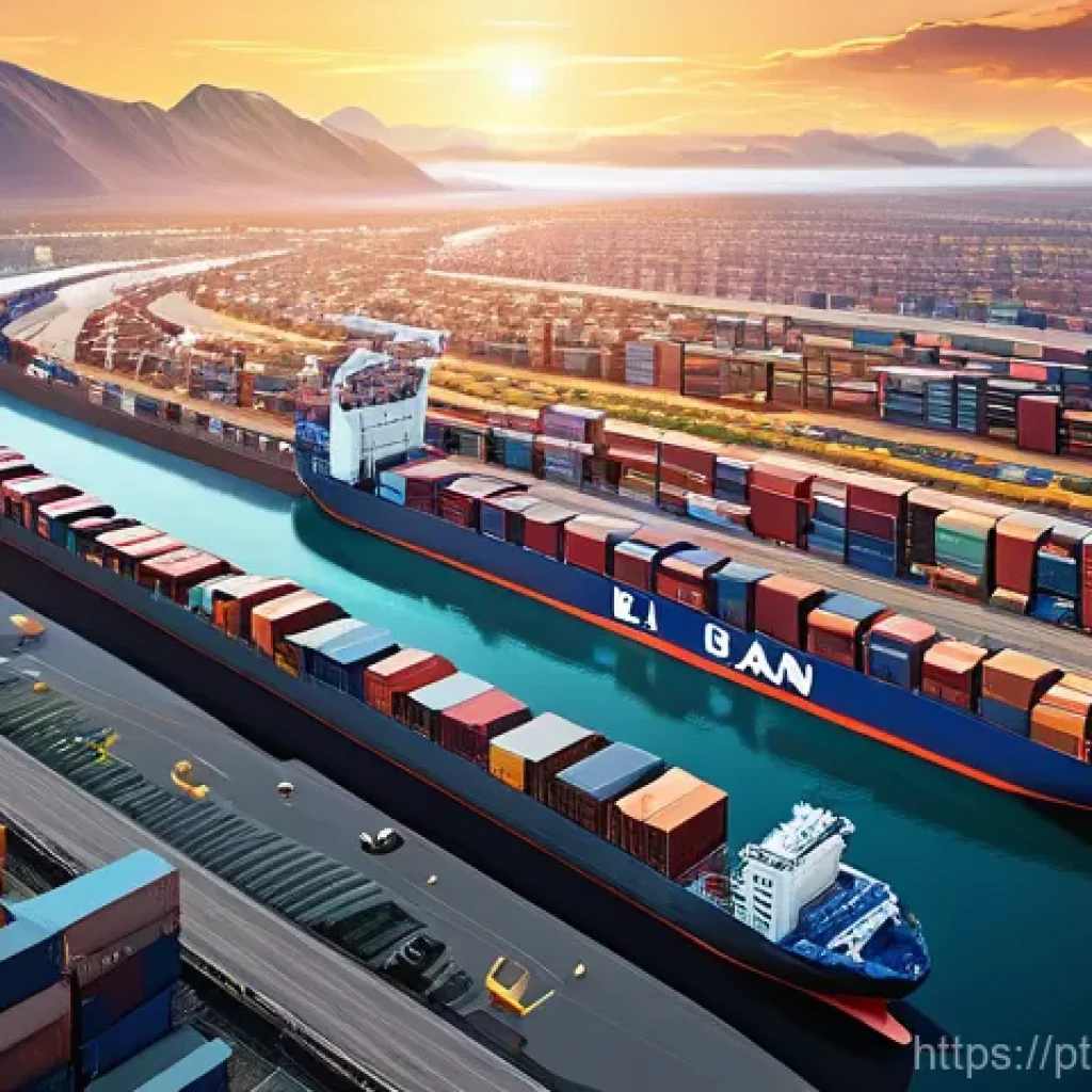 무역영어 필기시험 성공을 위한 연습 문제 - **Prompt: Global Supply Chain Management**
An intricate, futuristic visual representation of a g...