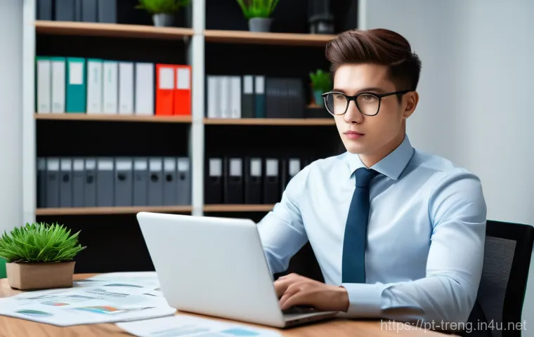 무역영어 시험 준비 과정에서의 심리적 도전 - **Prompt 1: Focused Business English Study Session**
    "A young professional, of ambiguous gender,...