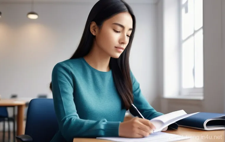 무역영어 시험 준비 과정에서의 심리적 도전 - **Prompt 2: Dynamic International Business Meeting**
    "A diverse group of four professionals (two...