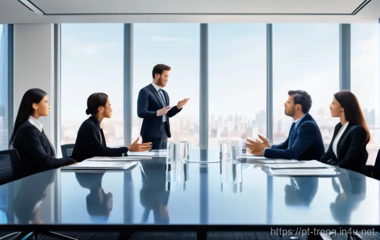 무역영어 실기시험에서 고득점 비법 - **Prompt:** A highly focused young professional, dressed in smart business attire (a tailored blazer...