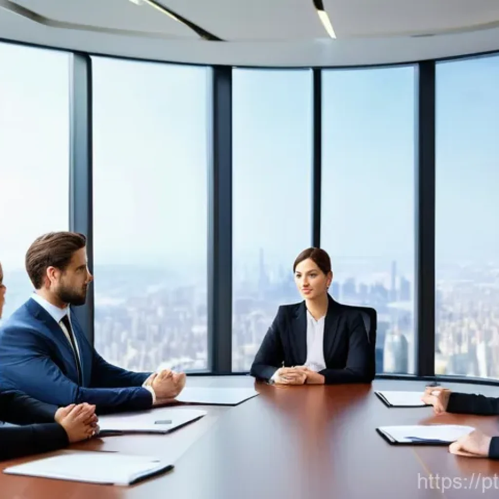 무역영어 시험 대비로 얻는 추가적 전문성 - **Prompt:** A diverse group of business professionals in a sleek, modern boardroom, engaged in a hig...