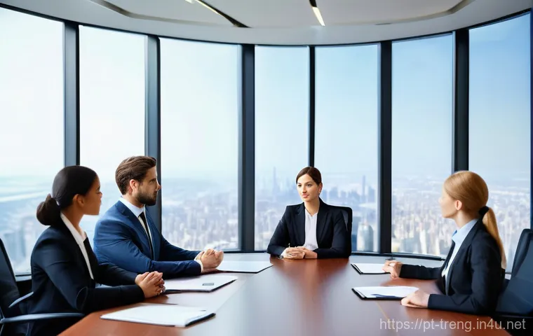 무역영어 시험 대비로 얻는 추가적 전문성 - **Prompt:** A diverse group of business professionals in a sleek, modern boardroom, engaged in a hig...