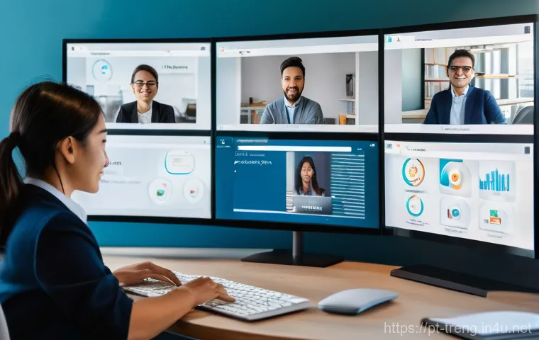 무역영어 필기시험 대비로 습득한 실무 경험 - A vibrant and dynamic image capturing a diverse group of international business professionals, inclu...