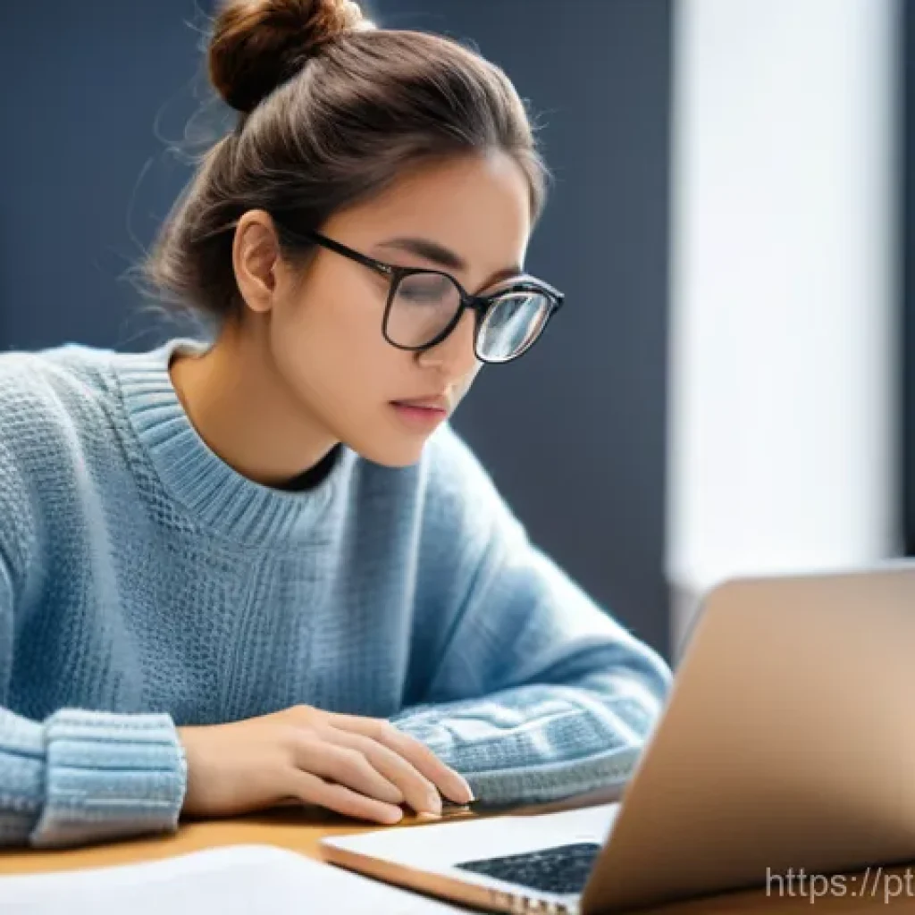 무역영어 시험 대비 모의고사와 실전 문제 - **Image Prompt 1: Focused Business English Study Session**
A determined young woman in her mid-2...
