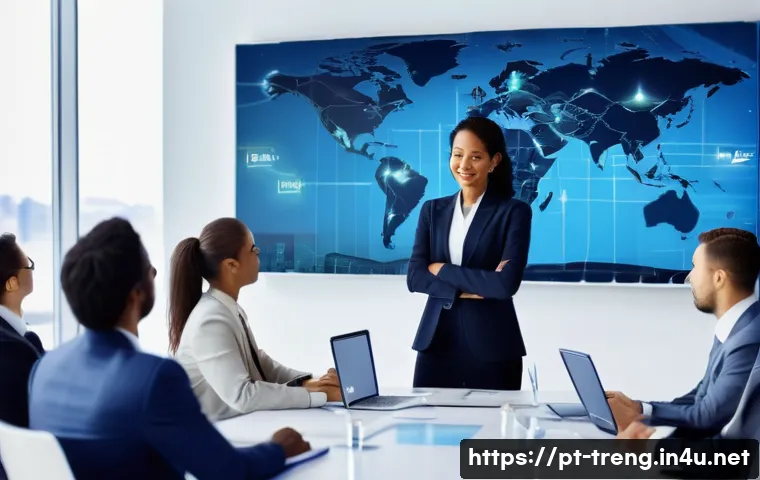 무역영어 학습으로 성취할 수 있는 기회 - **Prompt 1: Global Business Collaboration**
    "A diverse team of confident professionals, includin...