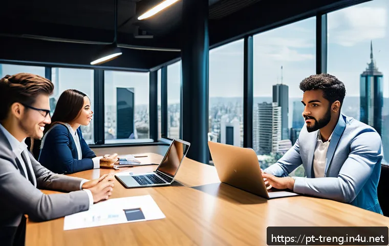무역영어 시험 대비 커리큘럼 제작 - A professional business setting showing a diverse group of young adults in a modern office environme...