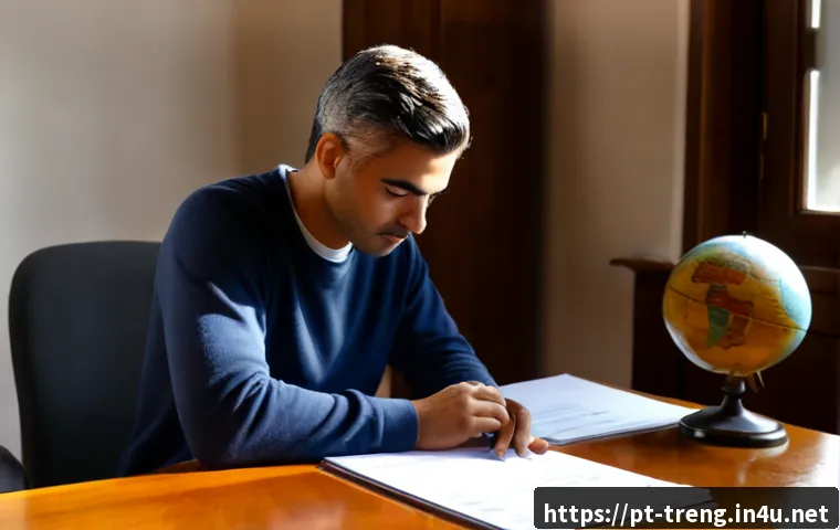 Home 31 무역영어 시험 준비 과정에서 배운 점 - Photorealistic study scene for an international trade English exam, Portuguese-speaking adult learne...